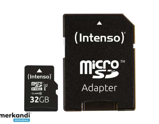 Intenso 32 GB - MicroSDHC - klass 10 - UHS-I - 90 MB/s - klass 3 (U3) 3433480