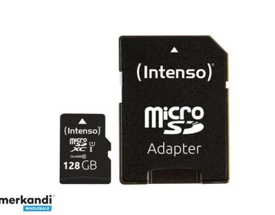 Intenso MicroSD 128GB + Adapter CL10, U1 (Blisterverpakking)