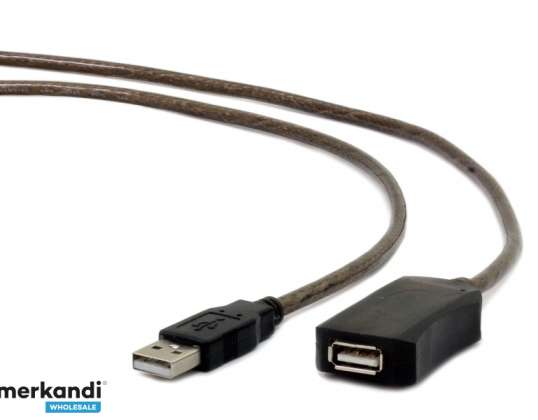 CableXpert- 5 m - USB A -USB 2.0 - mees / naine - must AÜE-01-5M