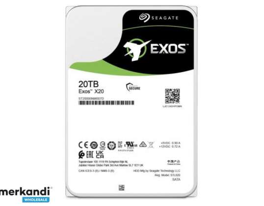 Seagate EXOS X20 20 To SATA 3.5IN 7200RPM 20,000GB ST20000NM007D