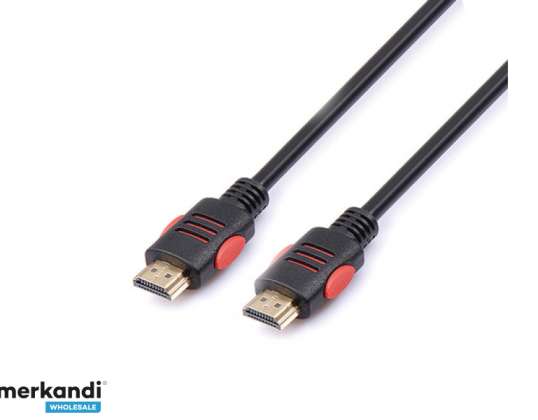 Câble HDMI Reekin - 2,0 mètres - FULL HD 4K Noir/Rouge (Haute Vitesse w. Eth.)