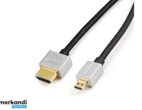 Reekin HDMI kabel - 1,0 metara - FULL HD Ultra Slim Micro (Hi-Speed w. Eth.)
