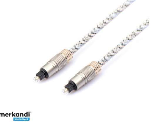 Cablu audio optic Reekin Toslink - 2.0m SLIM (Argintiu/Aur)