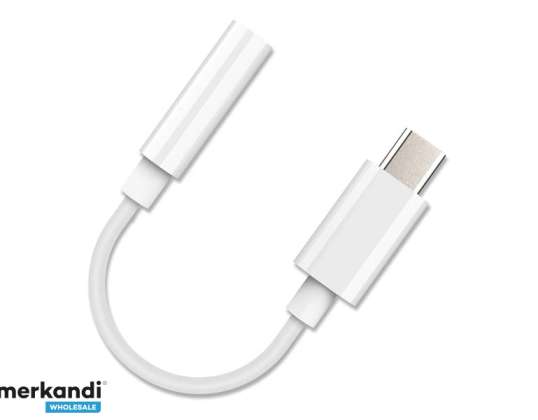 Reekini kvaliteetne adapter - pesa 3.5mm kuni USB-C (valge)
