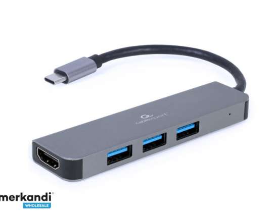 Kombinovaný adaptér CableXpert USB Type-C 2 v 1 (Hub + HDMI) - A-CM-COMBO2-01