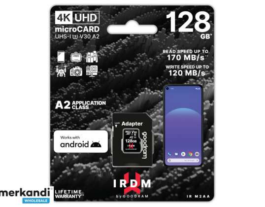 GOODRAM IRDM microSDXC 128GB V30 UHS-I U3+ adaptor IR-M2AA-1280R12