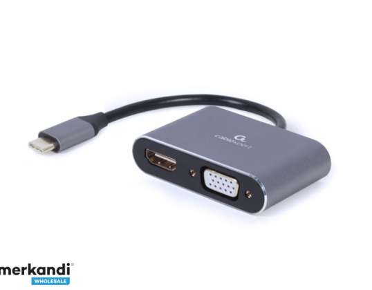 CableXpert USB Type-C naar HDMI + VGA Display Adapter - A-USB3C-HDMIVGA-01