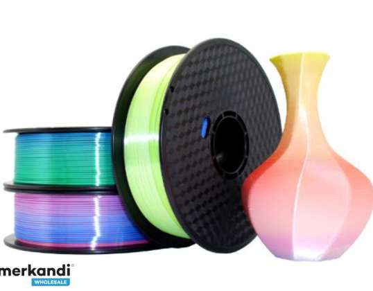 Filamento Gembird, PLA Silk Rainbow, 1.75 mm, 1 kg - 3DP-PLA-SK-01-BG