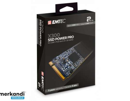 Emtec Internal SSD X300 2TB M.2 2280 SATA 3D NAND 3300MB/sec ECSSD2TX300