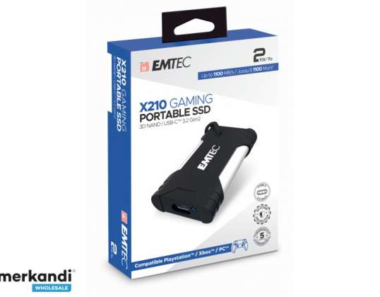 EMTEC X210G GAMING Draagbare SSD 2TB 3.2 Gen2 3D NAND USB-C ECSSD2TX210G