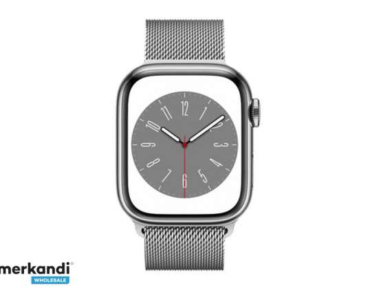 Apple Watch Serisi 8 GPS Hücresel 41mm Gümüş Çelik Milano MNJ83FD / A