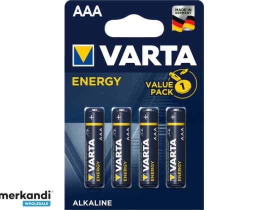Varta Batería Alcalina, Micro, AAA, LR03, 1.5V - Energía, Blíster (paquete de 4)
