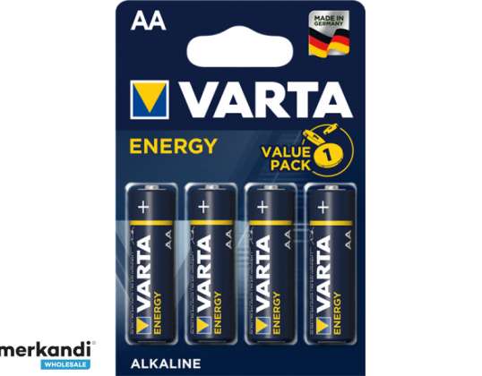 Piles alcalines Varta, Mignon, AA, LR06, 1,5 V - Énergie, Blister (paquet de 4)