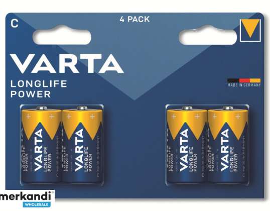 Varta Batterie Alkaline  Baby  C  LR14  1.5V Longlife Power Blister 4 Pack
