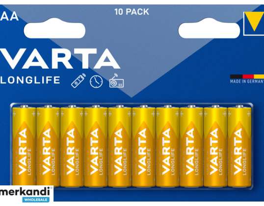 Varta baterijski alkalni, Mignon, AA, LR06, 1,5V Longlife, Pretisni omot (10-Pack)