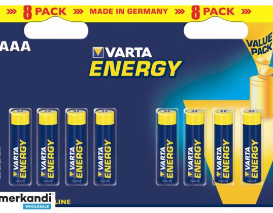 Varta Bateria Alcalina, Micro, AAA, LR03, 1,5 V - Energia, Blister (Pacote de 8)