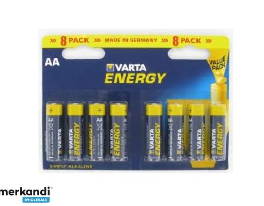 Varta Batterij Alkaline, Mignon, AA, LR06, 1.5V - Energie, Blister (8-Pack)