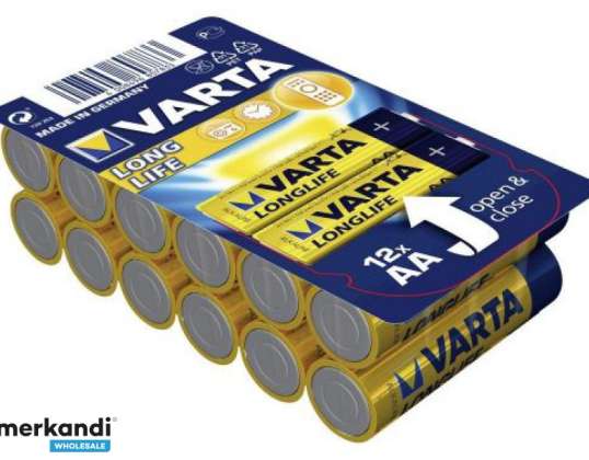 Batería alcalina Varta, Mignon, AA, LR06, 1,5 V - Larga duración (paquete de 12)