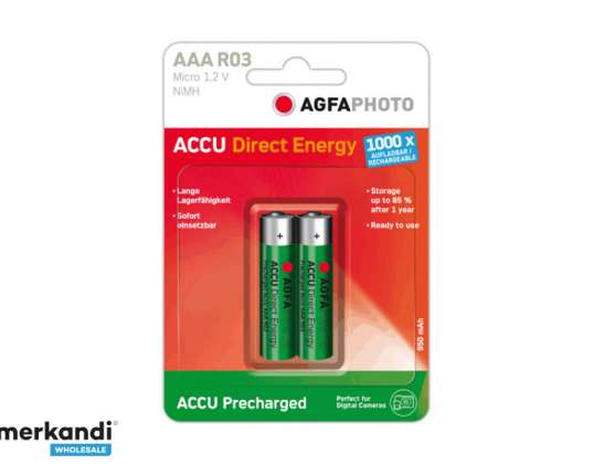 AGFAPHOTO Baterija NiMH, Micro, AAA, HR03, 1.2V /950mAh, Maloprodajni blister (2-pack)
