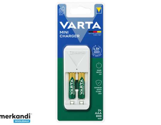 Cargador universal de batería Varta, mini cargador - incluye baterías, 2x AAA, minorista