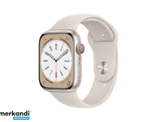 Apple Watch Series 8, алюминий, сотовые, 44 мм, Polarstern — MNK73FD/A