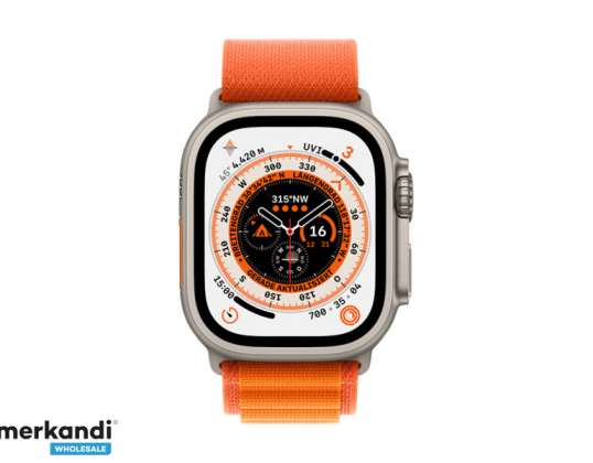 Apple Watch Ultra Titanium Cellular 49 mm, arancione, grande - MQFM3FD/A