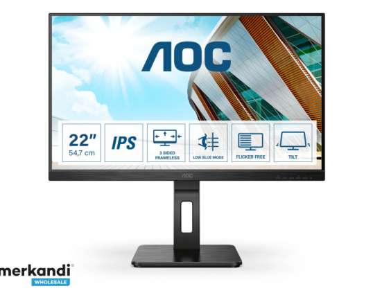 AOC 54.6cm (21,5) 16:09 HDMI/DVI/DP/USB, Sort - 22P2Q