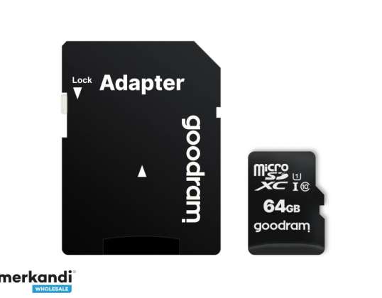 GOODRAM microSDHC 64GB Klasse 10 UHS-I + adapter - M1AA-0640R12