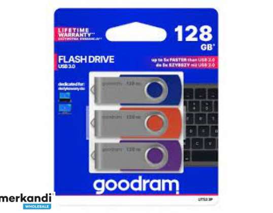 GOODRAM UTS3 USB 3.0 128 GB combinación de paquete de 3 - UTS3-1280MXR11-3P