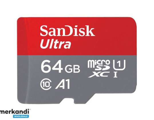 SanDisk Ultra 64GB microSDXC 140MB/s+SD адаптер SDSQUAB-064G-GN6I
