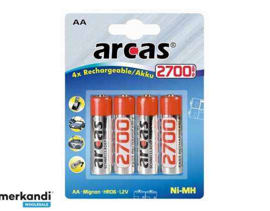 Baterija Arcas AA Mignon 2700mAH (4 vnt.)