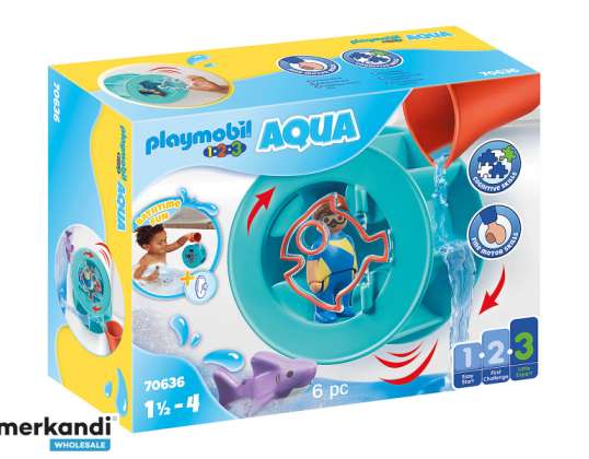 Playmobil 1.2.3 - Vórtice de agua con tiburón bebé (70636)
