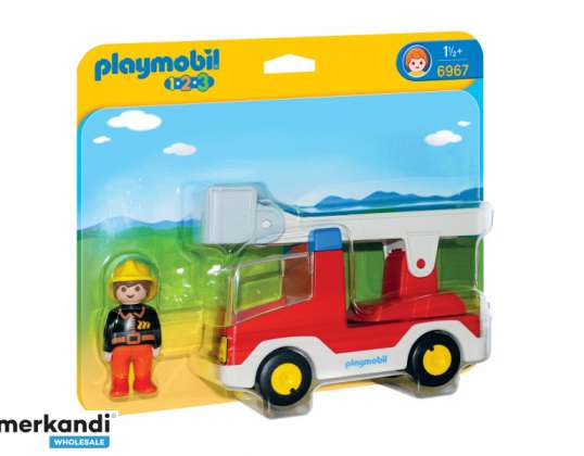 Playmobil 1.2.3 - Véhicule à échelle d’incendie (6967)