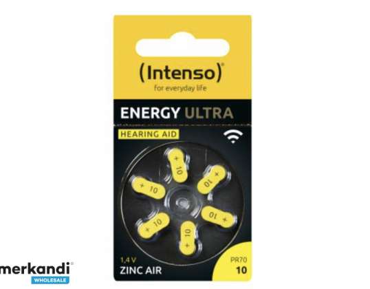 Intenso Energy Ultra A10 PR70 Button Cell pour aides auditives 6 Blister 7504416