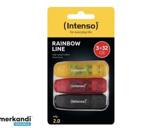 USB-накопитель Intenso 32 ГБ 2.0 Rainbow Line Triplepack 3502483