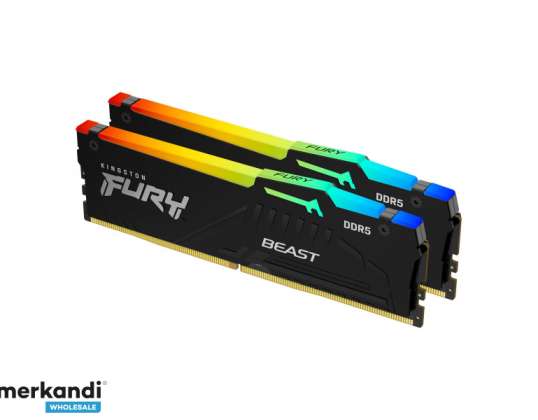 Kingston Fury Beast RGB Kit 2 x 16 ГБ DDR5 5200MT/с CL40 KF552C40BBAK2-32