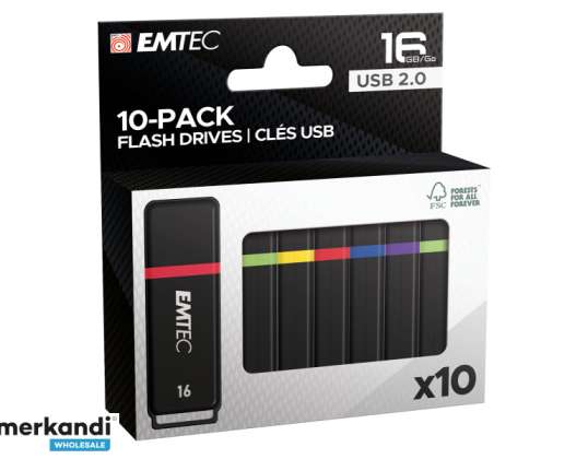 USB Flash Sürücü 16GB EMTEC K100 (Mini Box 10-Paket)