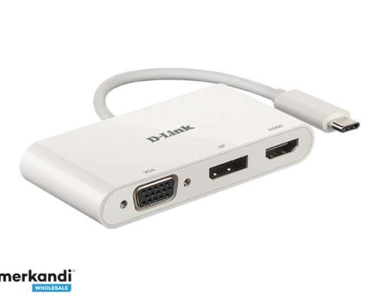D-Link 3 In 1 USB-C Video Adapter with HDMI & DisplayPort & VGA DUB-V310