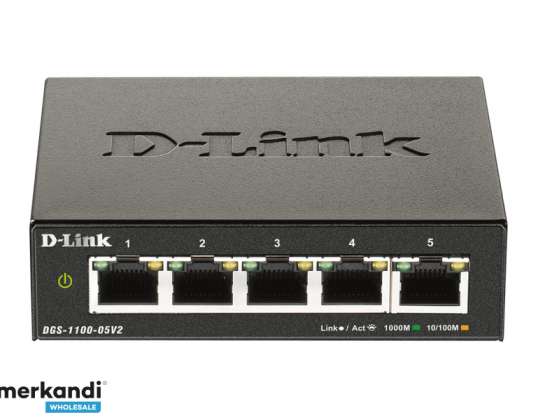 Switch gestionable inteligente de 5 puertos D-Link DGS-1100-05V2/E