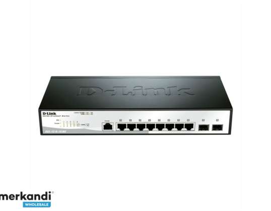 D-Link Smart Switch 10 Poort 8 x 10/100/1000+ 2 x Gigabit SFP DGS-1210-10/E