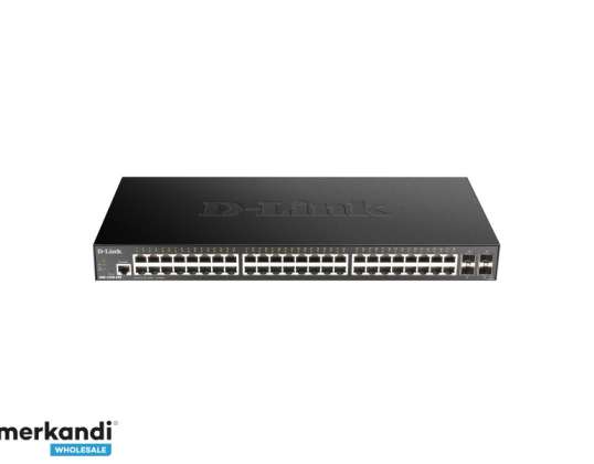 Switch gestionable inteligente D-Link de 52 puertos y 10 Gigabits DGS-1250-52X/E