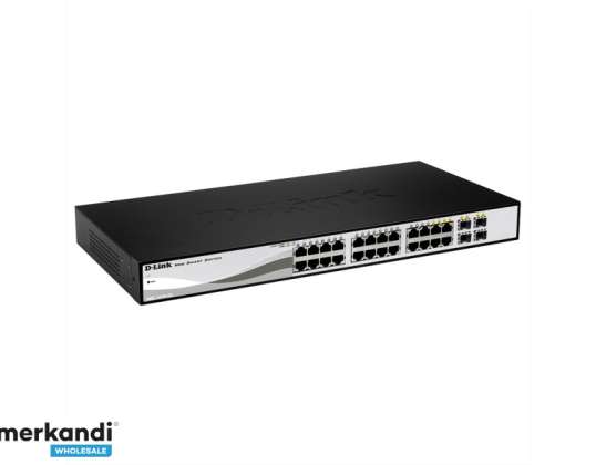 Switch D-Link 24 puertos 4 x SFP compartido de fibra óptica DGS-1210-24/E