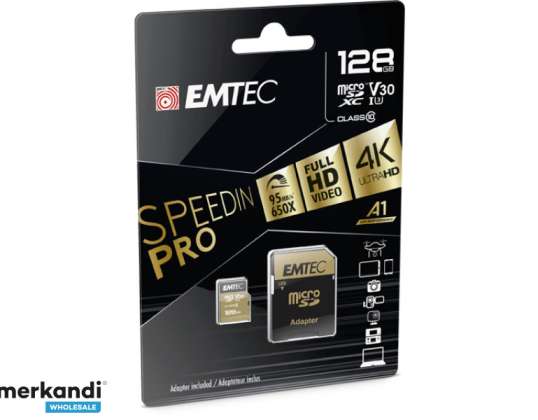 Emtec MicroSDXC 128GB SpeedIN PRO CL10 95 MB/s FullHD 4K UltraHD