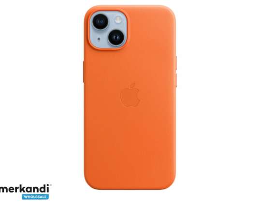 Kožené puzdro Apple iPhone 14 s oranžovou farbou MagSafe MPP83ZM/A