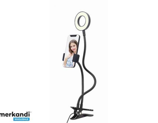 Gembird Selfie Ring Light con supporto per telefono cellulare - LED-RING4-PH-01
