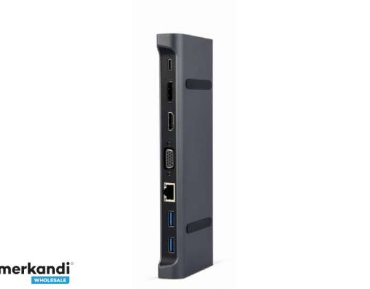 CableXpert USB Type-C Birleşik Adaptörü (Hub + HDMI + PD + LAN) - A-CM-COMBO9-02