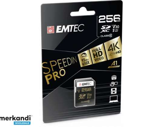 Emtec SDXC 256 ГБ SpeedIN PRO CL10 95 МБ/с FullHD 4K UltraHD