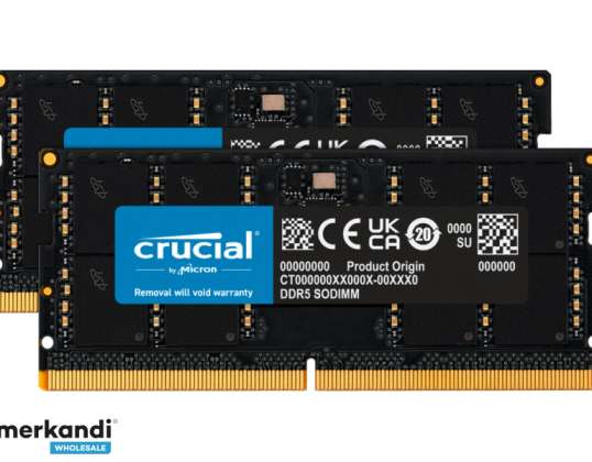 Crucial 64GB 2 x 32GB DDR5 4800MHz 262-pini SO-DIMM CT2K32G48C40S5