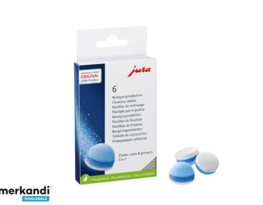 JURA 3 Fazlı Temizleme Tabletleri, Temizlik Maddesi, Kahve Aut için Deterjan. 24225