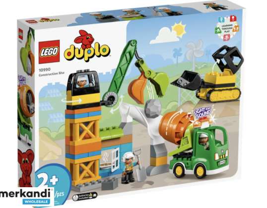 LEGO Duplo — būvlaukums ar celtniecības transportlīdzekļiem (10990)